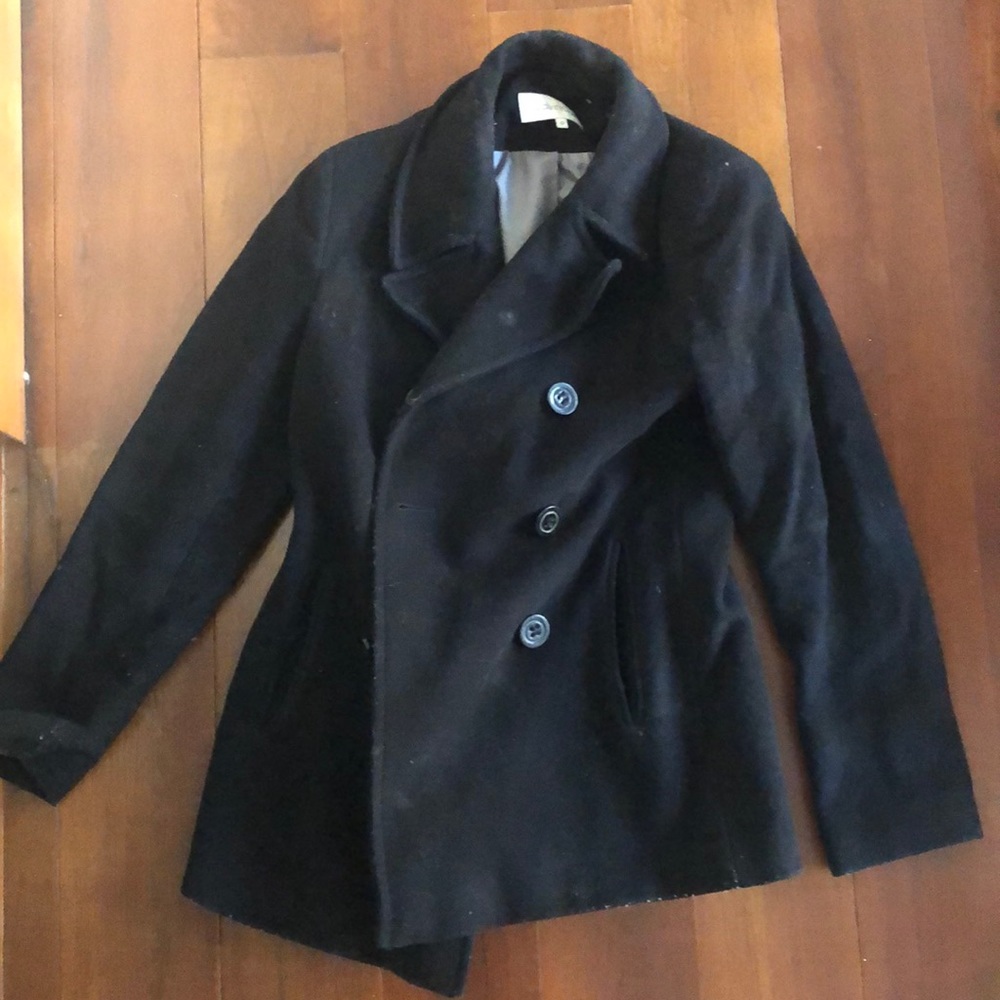 CLASSIC CLAVIN KLEIN BLACK PEA COAT
